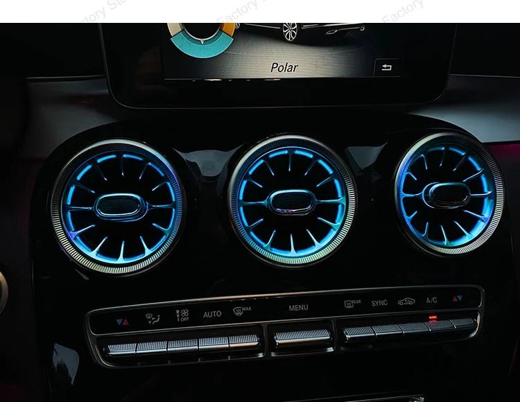 3/64 Colour Car LED Ambient Light for Mercedes-Benz C/GLC Class Coupe W205 C43 C63 X253 LED Door Speaker Cover Vents RetrofitSet - Tara's Tiny Treasures