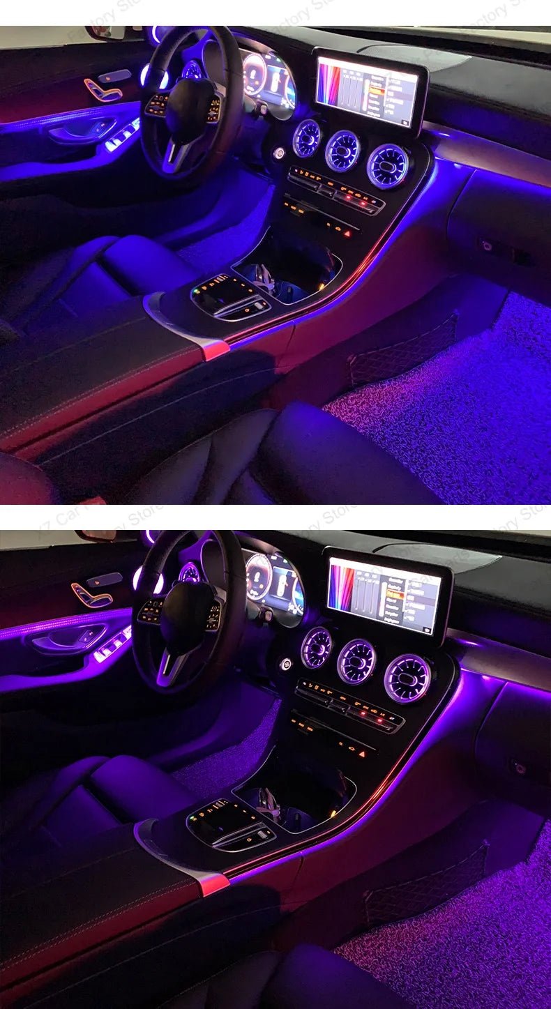 3/64 Colour Car LED Ambient Light for Mercedes-Benz C/GLC Class Coupe W205 C43 C63 X253 LED Door Speaker Cover Vents RetrofitSet - Tara's Tiny Treasures