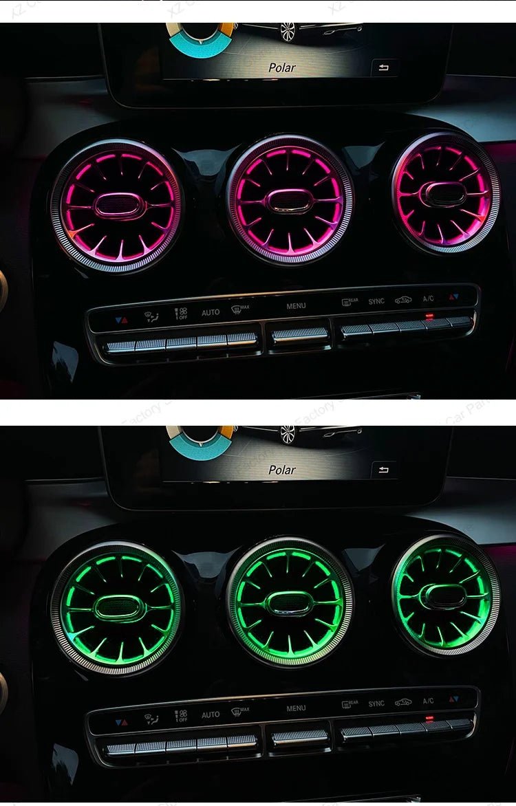 3/64 Colour Car LED Ambient Light for Mercedes-Benz C/GLC Class Coupe W205 C43 C63 X253 LED Door Speaker Cover Vents RetrofitSet - Tara's Tiny Treasures