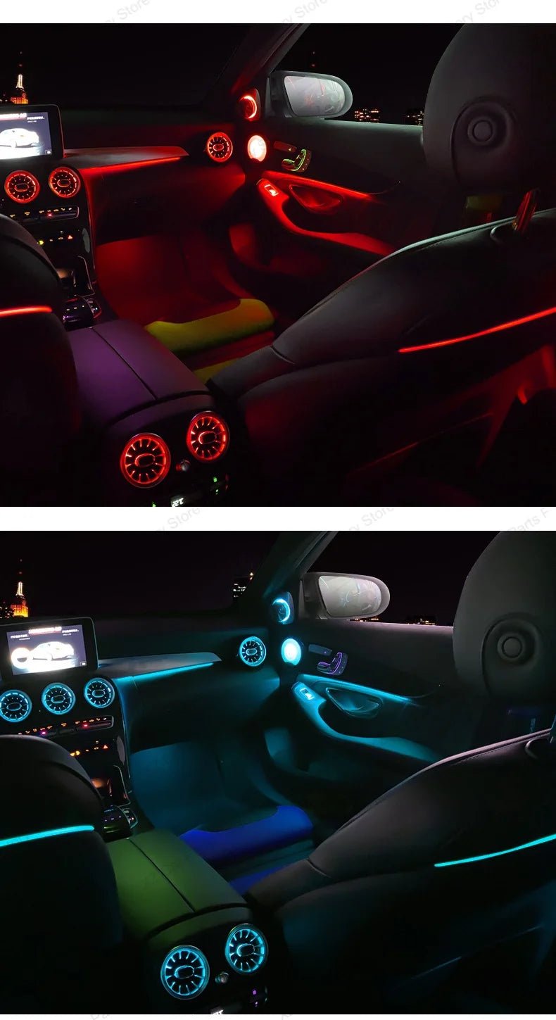 3/64 Colour Car LED Ambient Light for Mercedes-Benz C/GLC Class Coupe W205 C43 C63 X253 LED Door Speaker Cover Vents RetrofitSet - Tara's Tiny Treasures