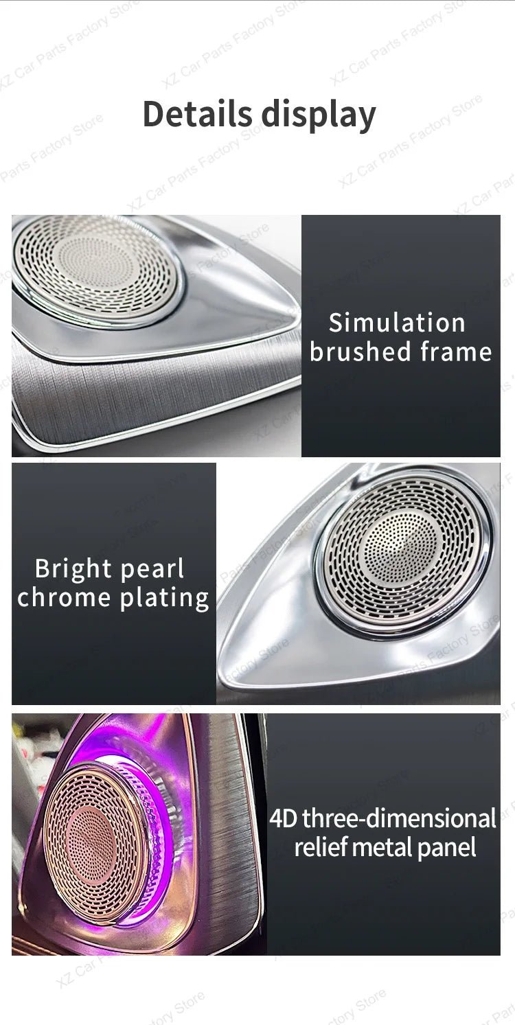 3/64 Colour Car LED Ambient Light for Mercedes-Benz C/GLC Class Coupe W205 C43 C63 X253 LED Door Speaker Cover Vents RetrofitSet - Tara's Tiny Treasures
