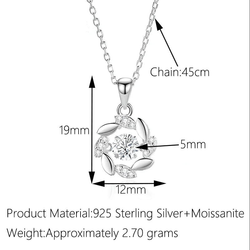 5mm D Color Moissanite Necklace 925 Sterling Silver Lad Diamond Pendant For Women Fine Jewelry Wedding Party - Tara's Tiny Treasures