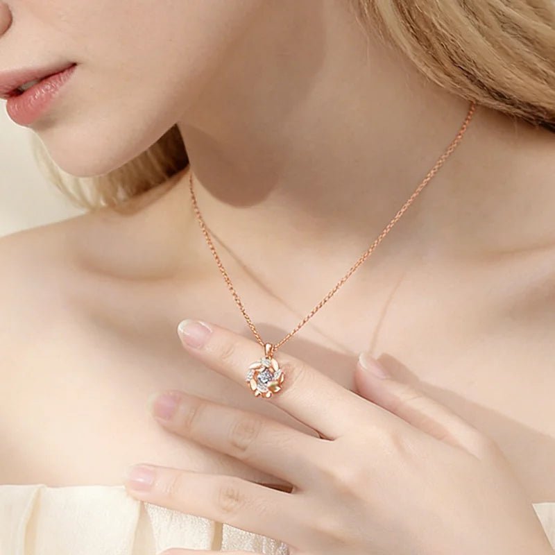 5mm D Color Moissanite Necklace 925 Sterling Silver Lad Diamond Pendant For Women Fine Jewelry Wedding Party - Tara's Tiny Treasures