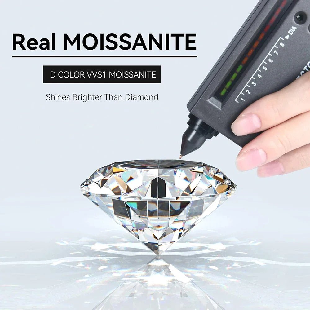 5mm D Color Moissanite Necklace 925 Sterling Silver Lad Diamond Pendant For Women Fine Jewelry Wedding Party - Tara's Tiny Treasures