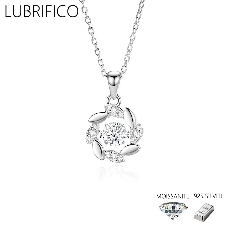5mm D Color Moissanite Necklace 925 Sterling Silver Lad Diamond Pendant For Women Fine Jewelry Wedding Party - Tara's Tiny Treasures