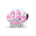 925 Sterling Silver Pink Perfume Bottle Luggage Heart-shaped Cute Claw Charms Beads Fit Original Charm Bracelet DIY Jewelry - Tara's Tiny Treasures