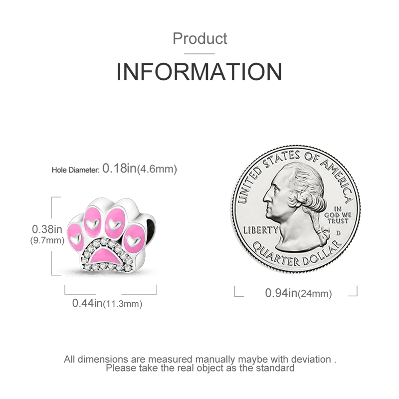 925 Sterling Silver Pink Perfume Bottle Luggage Heart-shaped Cute Claw Charms Beads Fit Original Charm Bracelet DIY Jewelry - Tara's Tiny Treasures