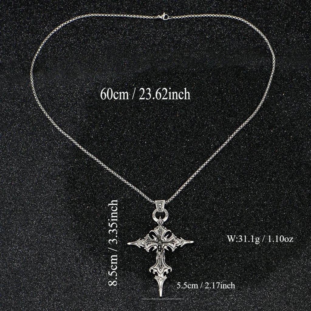 A Fashionable and Personalized Retro Gothic Nail Cross Skull Cross Pendant Necklace Halloween Necklace - Tara's Tiny Treasures