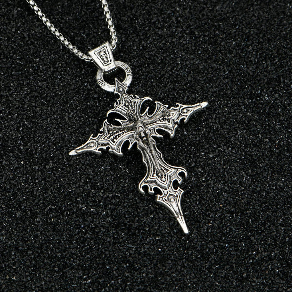 A Fashionable and Personalized Retro Gothic Nail Cross Skull Cross Pendant Necklace Halloween Necklace - Tara's Tiny Treasures