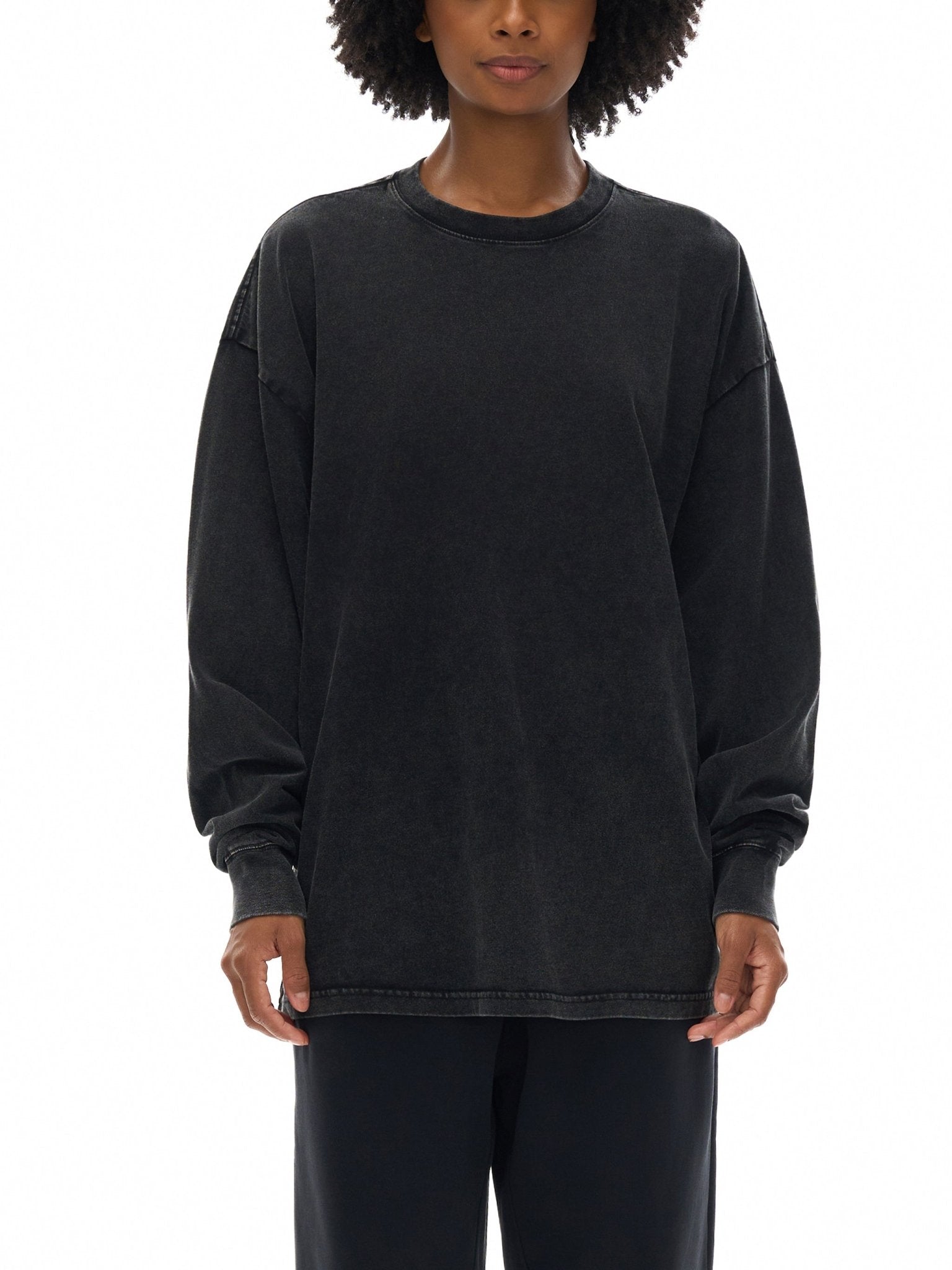 Acid Wash Oversize Long Sleeve T-Shirt - Tara's Tiny Treasures