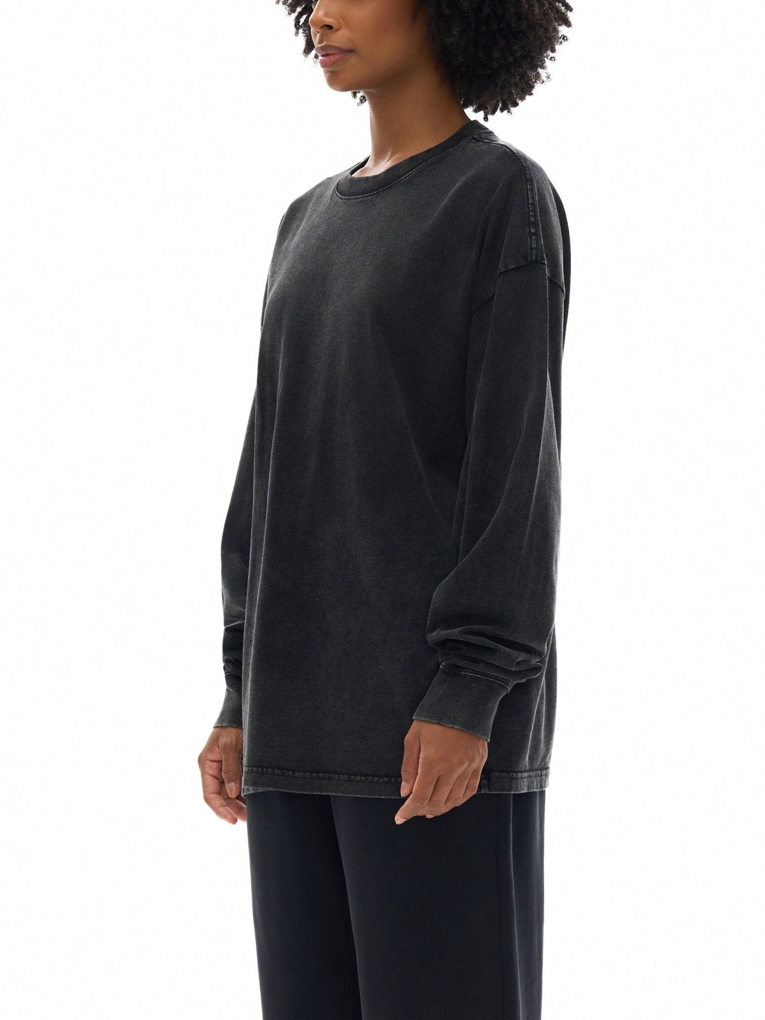 Acid Wash Oversize Long Sleeve T-Shirt - Tara's Tiny Treasures