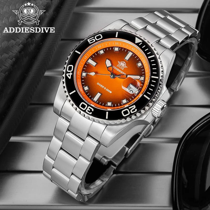 ADDIESDIVE Men Watch 2025 New Diving Luminous Quartz Wristwatch Waterproof 200m Luxury Stainless Steel 41mm Ceramic Bezel Watch - Tara's Tiny Treasures