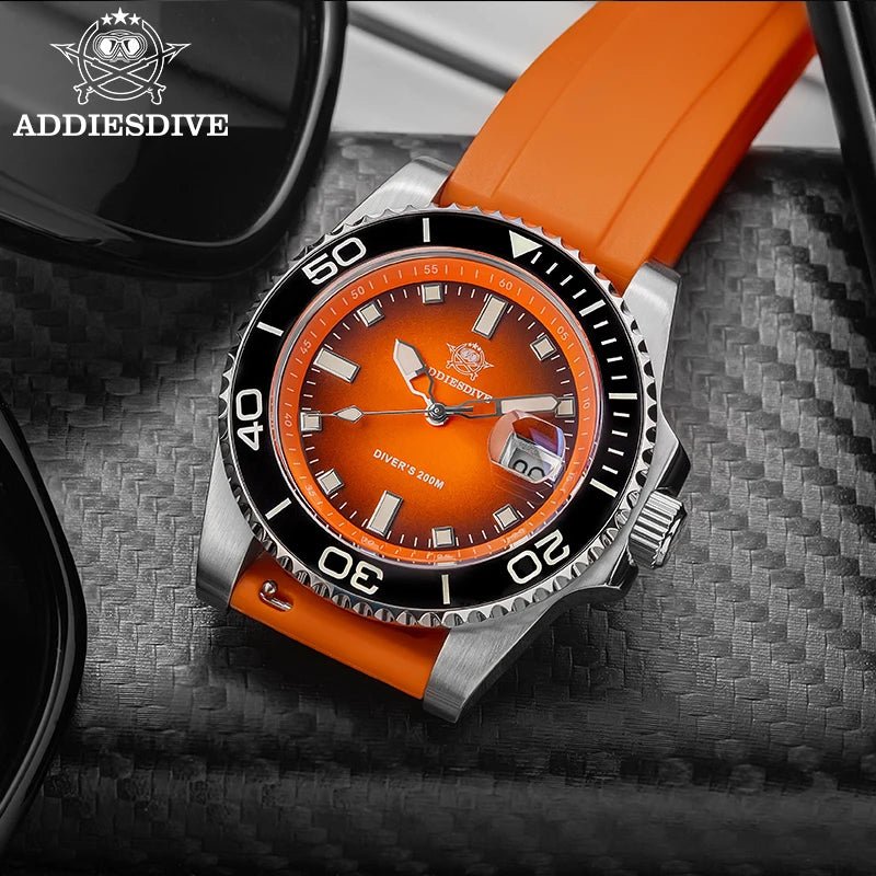 ADDIESDIVE Men Watch 2025 New Diving Luminous Quartz Wristwatch Waterproof 200m Luxury Stainless Steel 41mm Ceramic Bezel Watch - Tara's Tiny Treasures