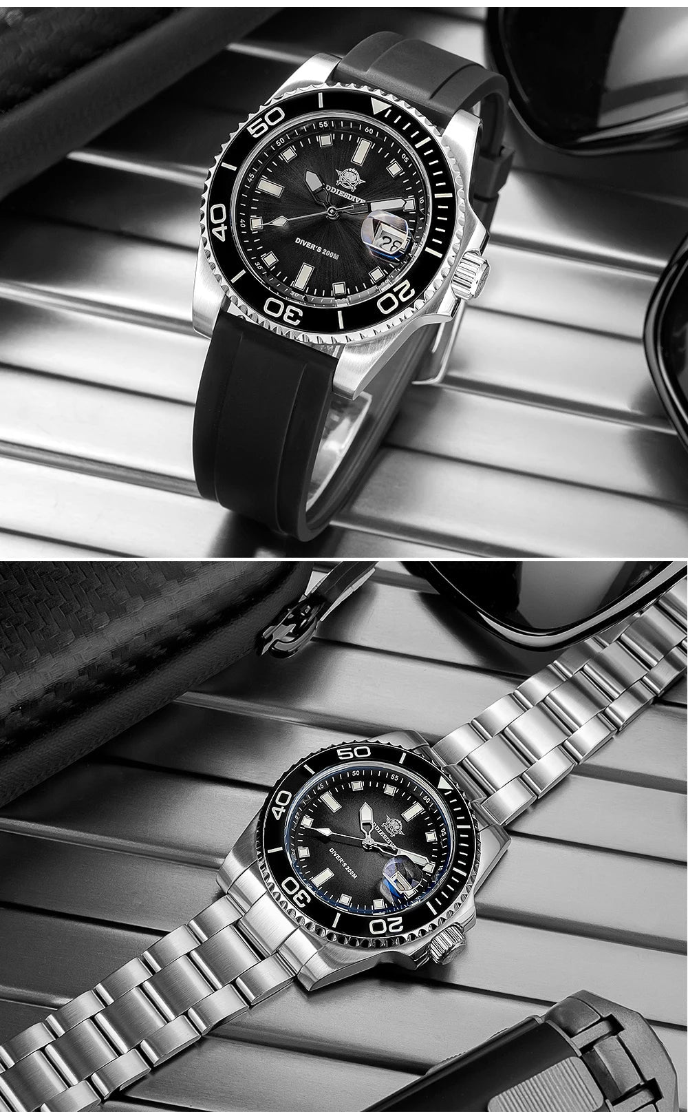 ADDIESDIVE Men Watch 2025 New Diving Luminous Quartz Wristwatch Waterproof 200m Luxury Stainless Steel 41mm Ceramic Bezel Watch - Tara's Tiny Treasures