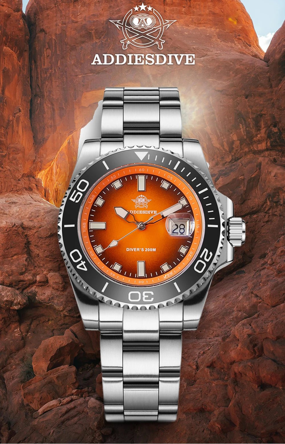 ADDIESDIVE Men Watch 2025 New Diving Luminous Quartz Wristwatch Waterproof 200m Luxury Stainless Steel 41mm Ceramic Bezel Watch - Tara's Tiny Treasures
