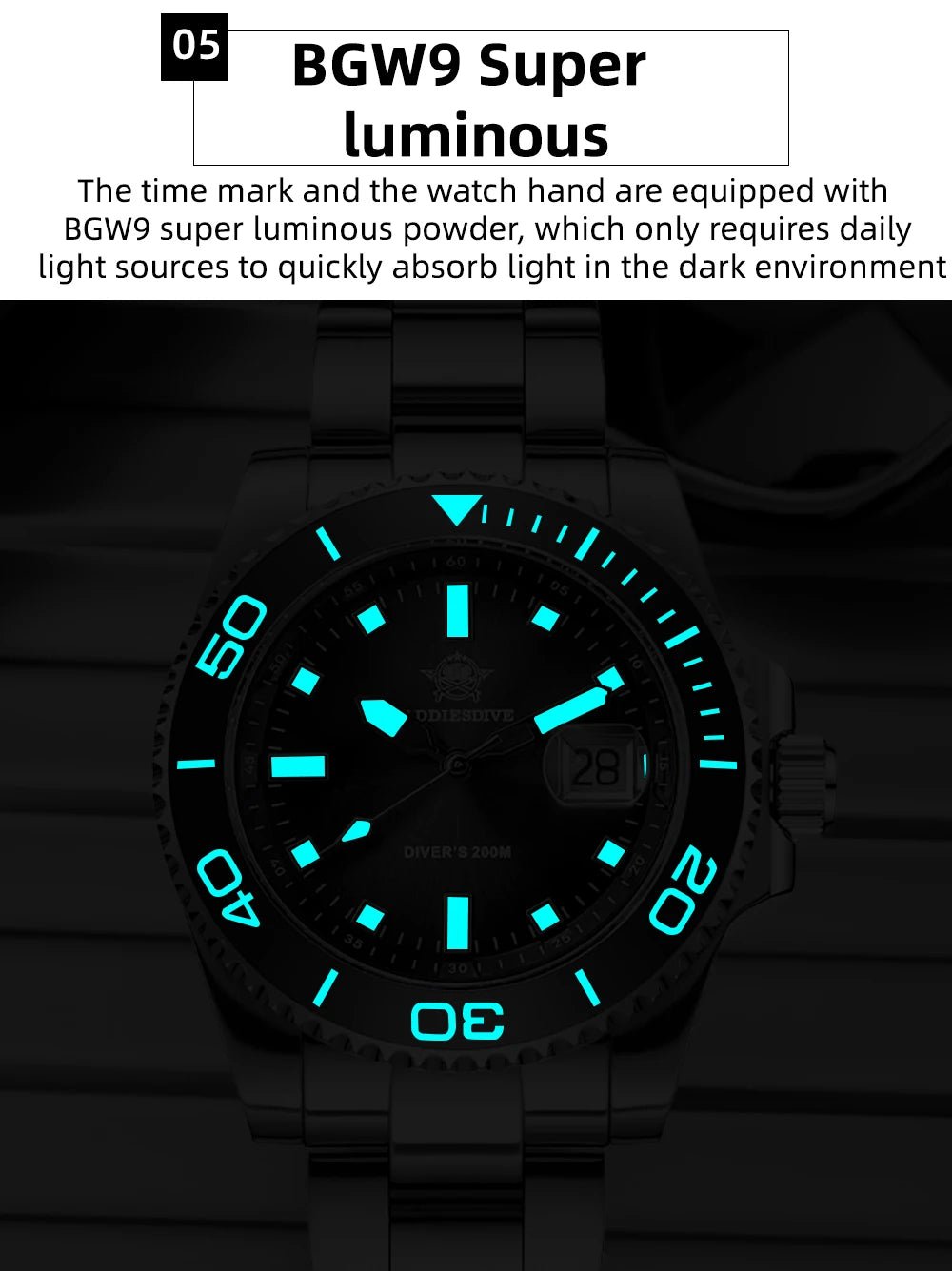 ADDIESDIVE Men Watch 2025 New Diving Luminous Quartz Wristwatch Waterproof 200m Luxury Stainless Steel 41mm Ceramic Bezel Watch - Tara's Tiny Treasures