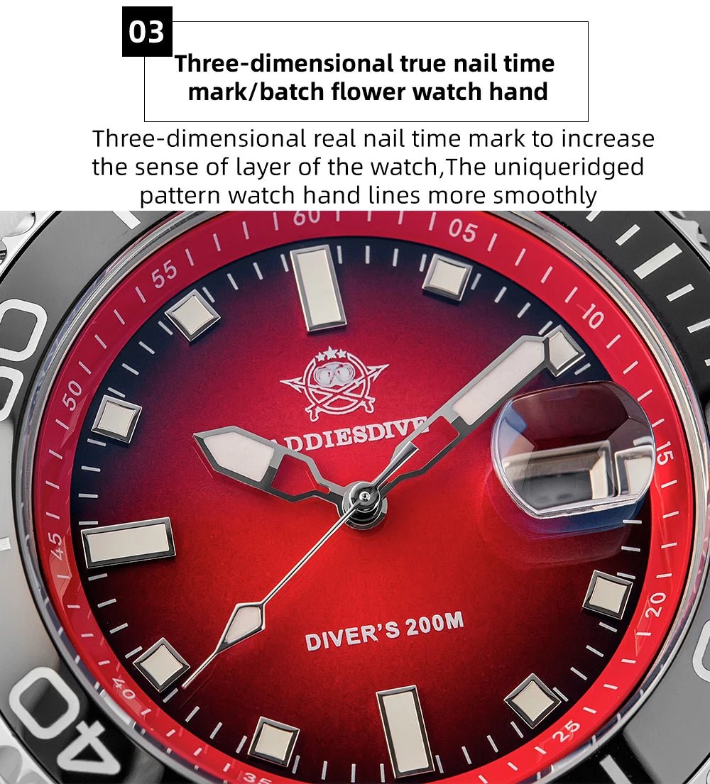 ADDIESDIVE Men Watch 2025 New Diving Luminous Quartz Wristwatch Waterproof 200m Luxury Stainless Steel 41mm Ceramic Bezel Watch - Tara's Tiny Treasures