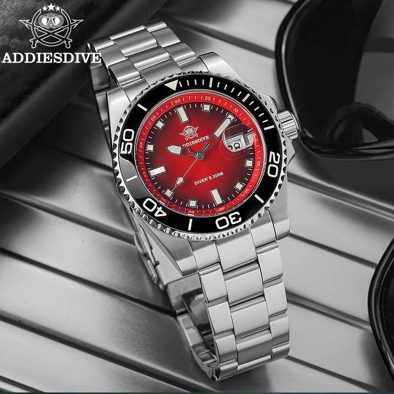 ADDIESDIVE Men Watch 2025 New Diving Luminous Quartz Wristwatch Waterproof 200m Luxury Stainless Steel 41mm Ceramic Bezel Watch - Tara's Tiny Treasures