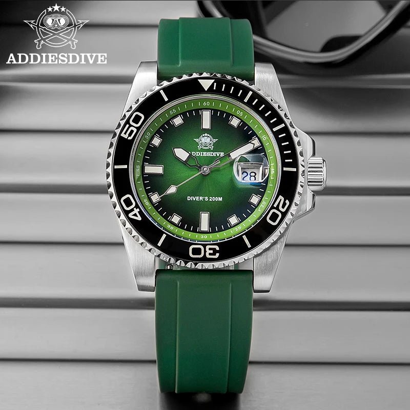 ADDIESDIVE Men Watch 2025 New Diving Luminous Quartz Wristwatch Waterproof 200m Luxury Stainless Steel 41mm Ceramic Bezel Watch - Tara's Tiny Treasures