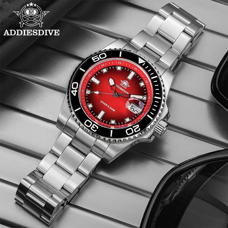 ADDIESDIVE Men Watch 2025 New Diving Luminous Quartz Wristwatch Waterproof 200m Luxury Stainless Steel 41mm Ceramic Bezel Watch - Tara's Tiny Treasures