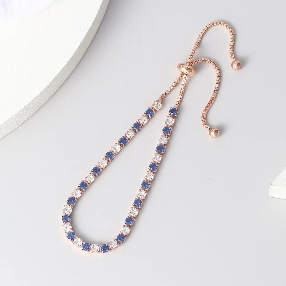 Adjustable Multicolor Tennis Bracelets for Women Ladies Wedding Rainbow Colorful Zircon Charm Bracelet Hand Chain Jewelry DZH043 - Tara's Tiny Treasures