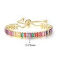Adjustable Multicolor Tennis Bracelets for Women Ladies Wedding Rainbow Colorful Zircon Charm Bracelet Hand Chain Jewelry DZH043 - Tara's Tiny Treasures