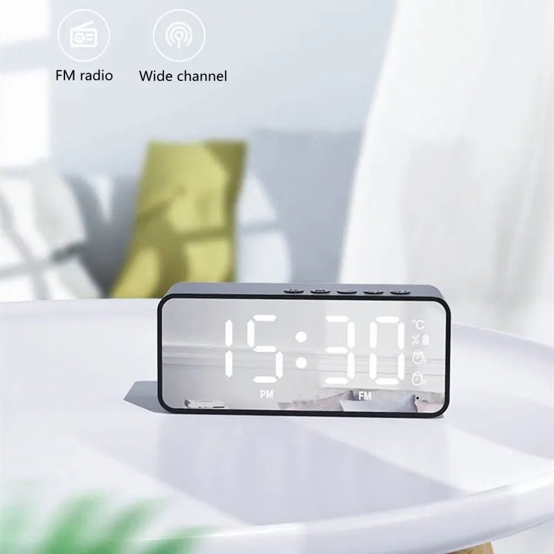 Alarm Clock Portable Bluetooth Speaker Radio FM Subwoofer Wireless Sound Box Music Mini Woofers Caixa De Som Coluna Lamp Bocina - Tara's Tiny Treasures