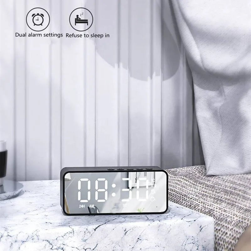 Alarm Clock Portable Bluetooth Speaker Radio FM Subwoofer Wireless Sound Box Music Mini Woofers Caixa De Som Coluna Lamp Bocina - Tara's Tiny Treasures