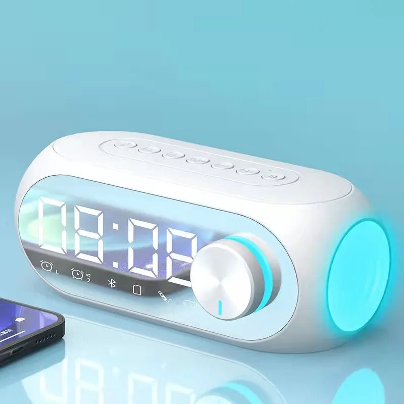 Alarm Clock Portable Bluetooth Speaker Radio FM Subwoofer Wireless Sound Box Music Mini Woofers Caixa De Som Coluna Lamp Bocina - Tara's Tiny Treasures