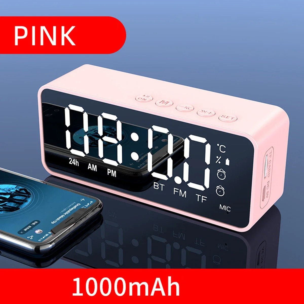 Alarm Clock Portable Bluetooth Speaker Radio FM Subwoofer Wireless Sound Box Music Mini Woofers Caixa De Som Coluna Lamp Bocina - Tara's Tiny Treasures