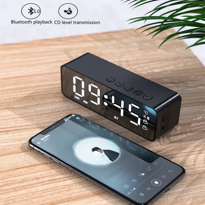 Alarm Clock Portable Bluetooth Speaker Radio FM Subwoofer Wireless Sound Box Music Mini Woofers Caixa De Som Coluna Lamp Bocina - Tara's Tiny Treasures