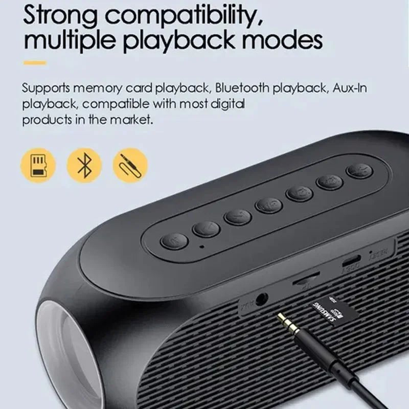 Alarm Clock Portable Bluetooth Speaker Radio FM Subwoofer Wireless Sound Box Music Mini Woofers Caixa De Som Coluna Lamp Bocina - Tara's Tiny Treasures