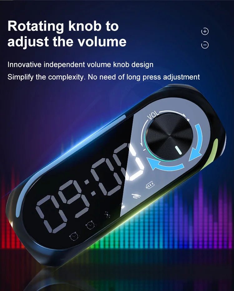 Alarm Clock Portable Bluetooth Speaker Radio FM Subwoofer Wireless Sound Box Music Mini Woofers Caixa De Som Coluna Lamp Bocina - Tara's Tiny Treasures