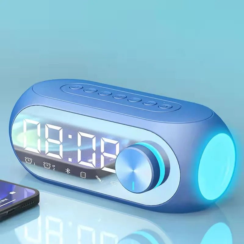 Alarm Clock Portable Bluetooth Speaker Radio FM Subwoofer Wireless Sound Box Music Mini Woofers Caixa De Som Coluna Lamp Bocina - Tara's Tiny Treasures