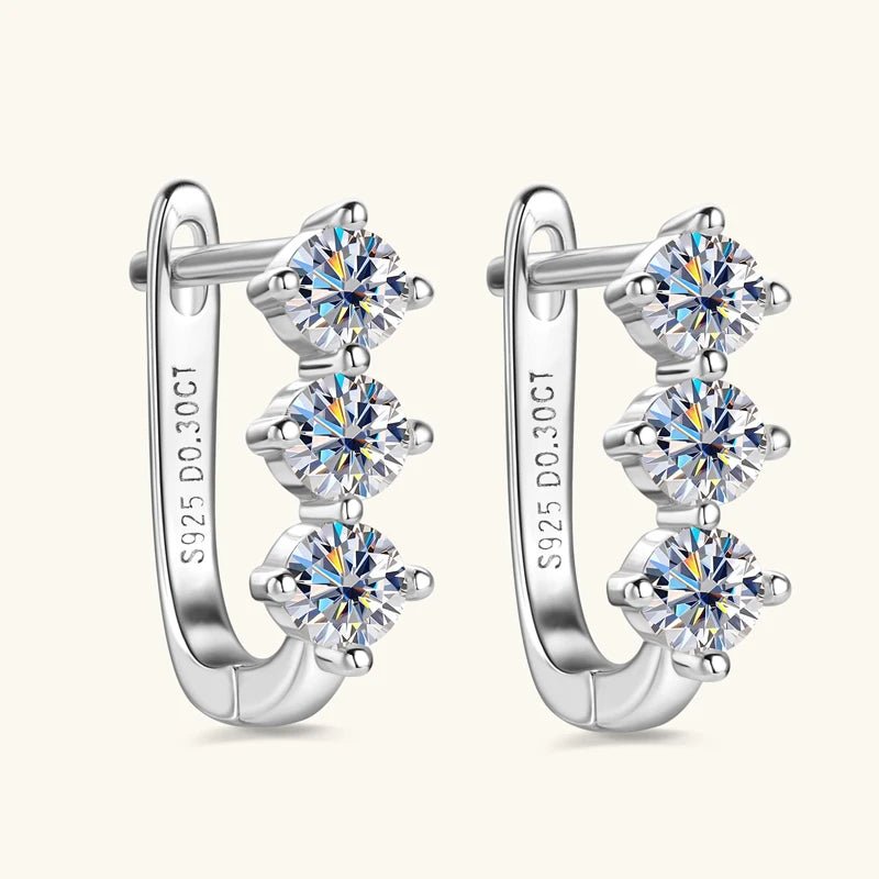 Anziw Luxury 1.7cttw Moissanite Diamond Jewelry Sets 925 Sterling Silver Necklace Hoop Earrings for Women Wedding Party Jewelry - Tara's Tiny Treasures
