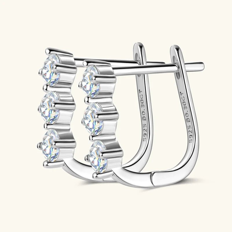 Anziw Luxury 1.7cttw Moissanite Diamond Jewelry Sets 925 Sterling Silver Necklace Hoop Earrings for Women Wedding Party Jewelry - Tara's Tiny Treasures