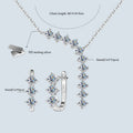 Anziw Luxury 1.7cttw Moissanite Diamond Jewelry Sets 925 Sterling Silver Necklace Hoop Earrings for Women Wedding Party Jewelry - Tara's Tiny Treasures
