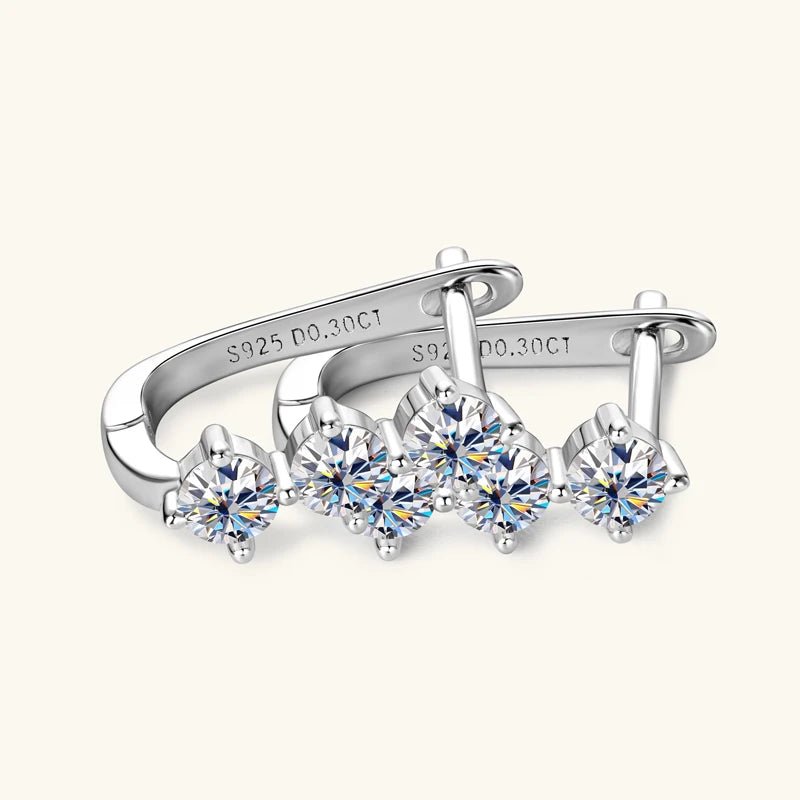 Anziw Luxury 1.7cttw Moissanite Diamond Jewelry Sets 925 Sterling Silver Necklace Hoop Earrings for Women Wedding Party Jewelry - Tara's Tiny Treasures