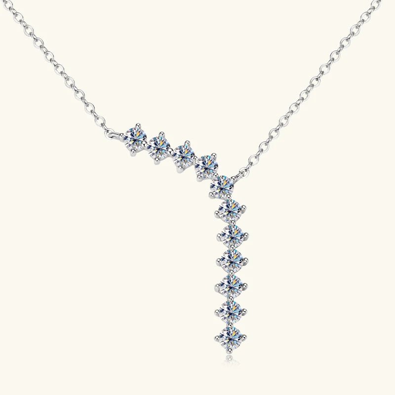 Anziw Luxury 1.7cttw Moissanite Diamond Jewelry Sets 925 Sterling Silver Necklace Hoop Earrings for Women Wedding Party Jewelry - Tara's Tiny Treasures