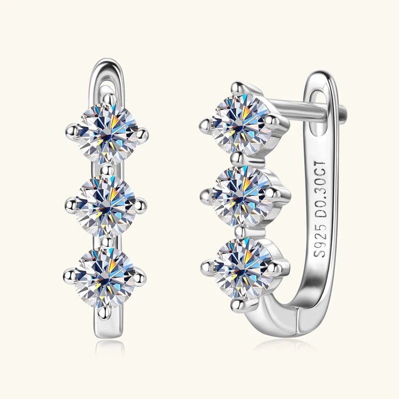 Anziw Luxury 1.7cttw Moissanite Diamond Jewelry Sets 925 Sterling Silver Necklace Hoop Earrings for Women Wedding Party Jewelry - Tara's Tiny Treasures