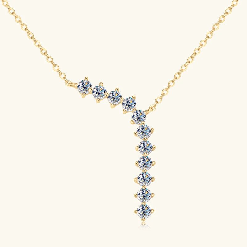 Anziw Luxury 1.7cttw Moissanite Diamond Jewelry Sets 925 Sterling Silver Necklace Hoop Earrings for Women Wedding Party Jewelry - Tara's Tiny Treasures