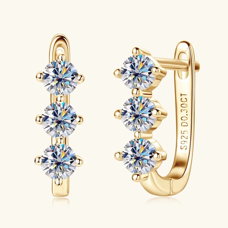 Anziw Luxury 1.7cttw Moissanite Diamond Jewelry Sets 925 Sterling Silver Necklace Hoop Earrings for Women Wedding Party Jewelry - Tara's Tiny Treasures