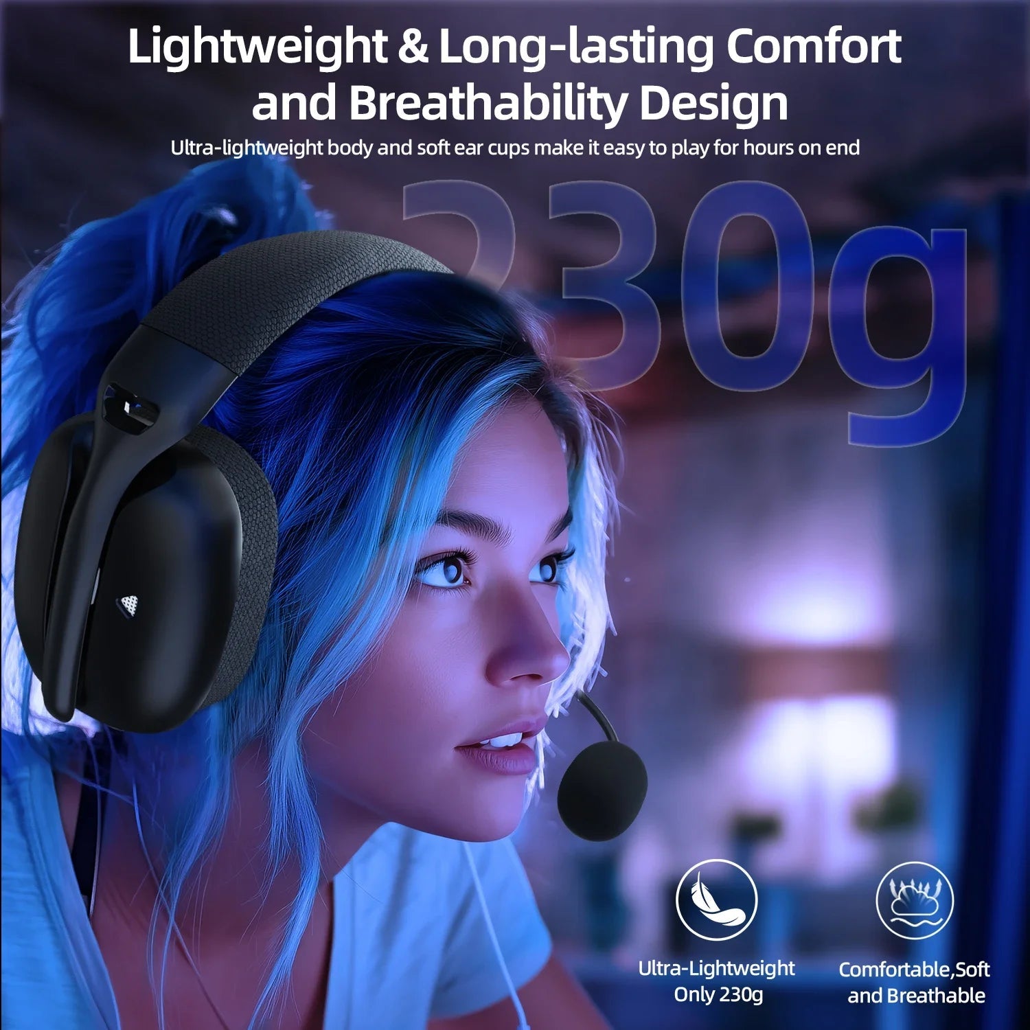 ATTACK SHARK L80PRO Wireless Gaming Headset 2.4G/BT/Wired Ultra-Light 40mm Drivers Low Latency Headphone for PC PS5 Switch Xbox - Tara's Tiny Treasures