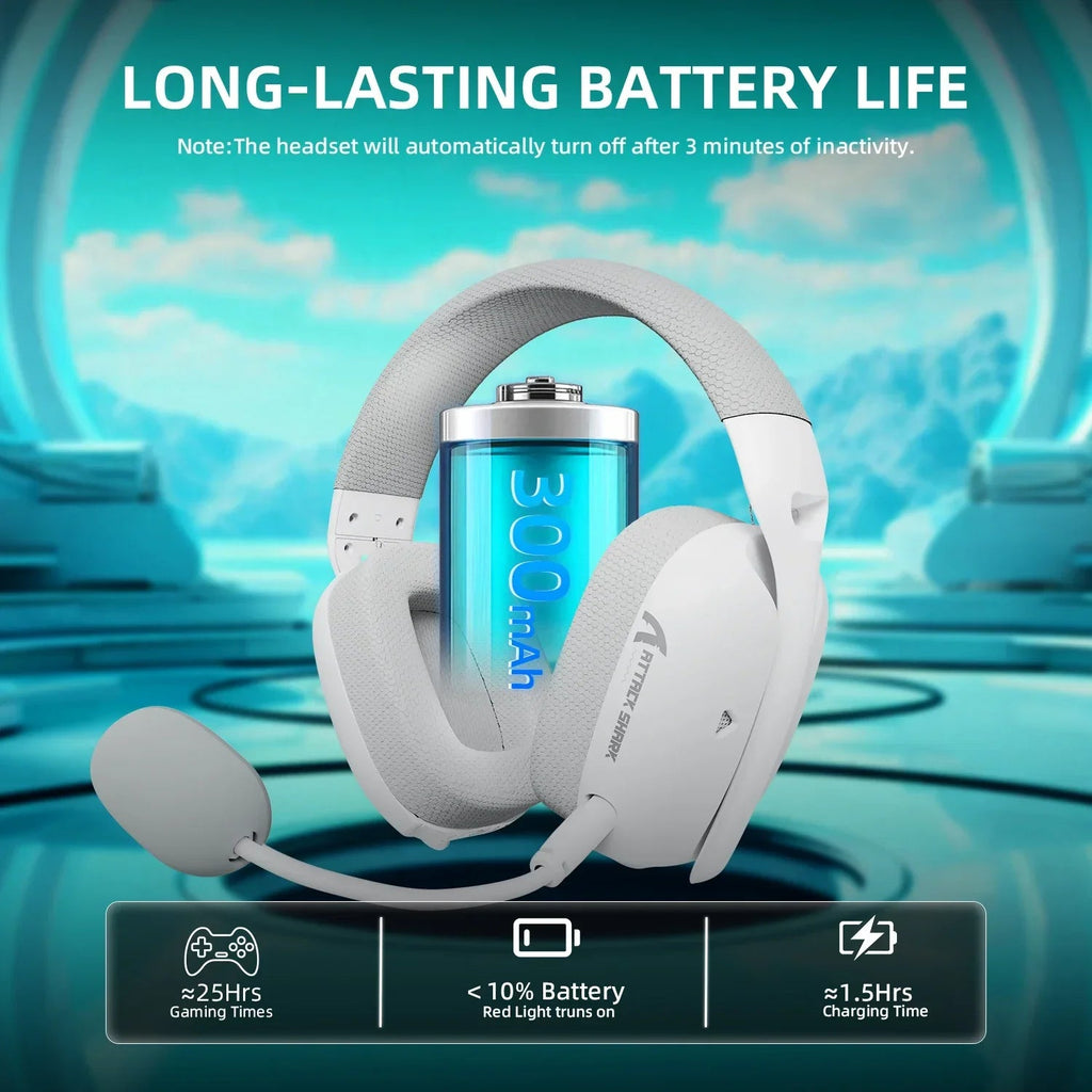 ATTACK SHARK L80PRO Wireless Gaming Headset 2.4G/BT/Wired Ultra-Light 40mm Drivers Low Latency Headphone for PC PS5 Switch Xbox - Tara's Tiny Treasures