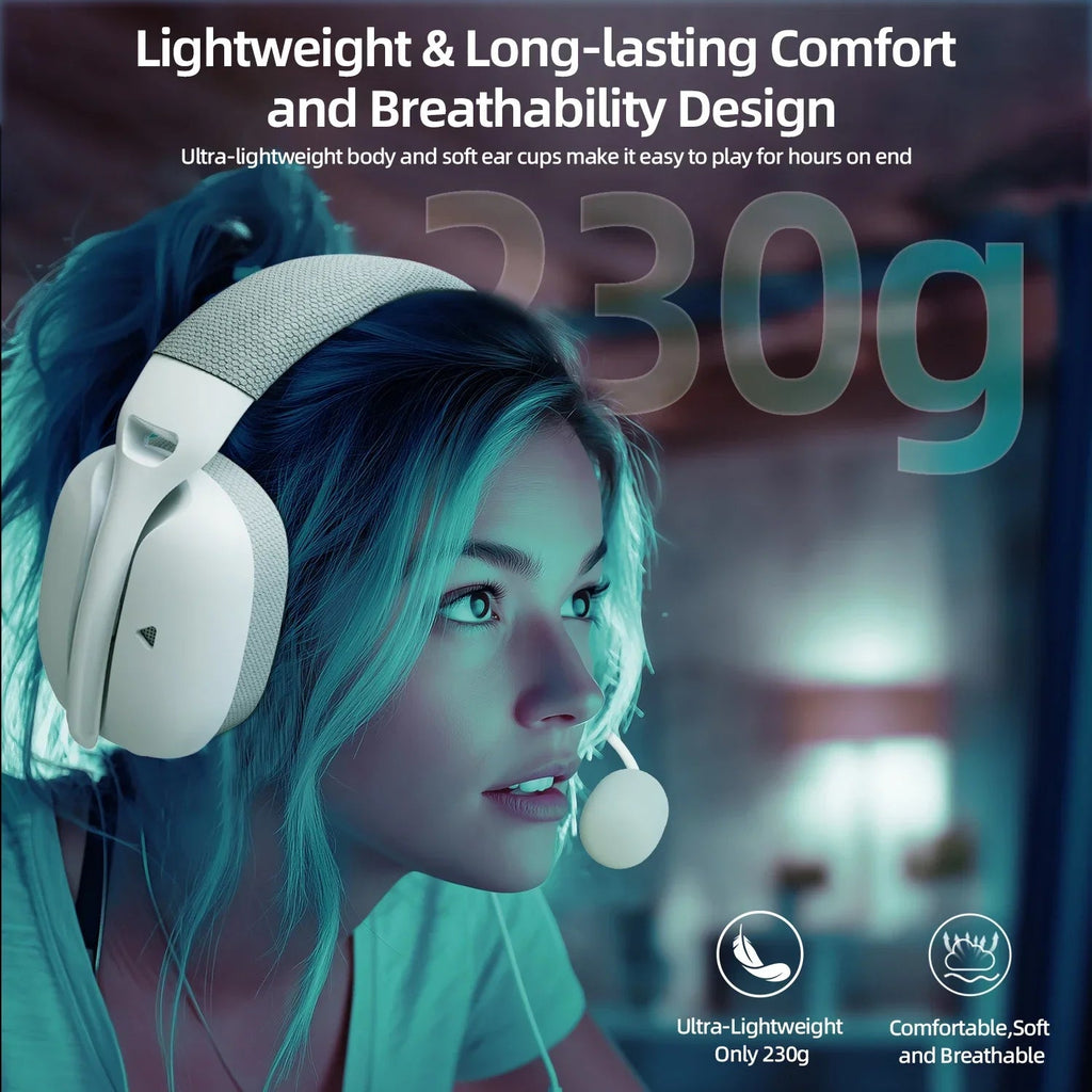 ATTACK SHARK L80PRO Wireless Gaming Headset 2.4G/BT/Wired Ultra-Light 40mm Drivers Low Latency Headphone for PC PS5 Switch Xbox - Tara's Tiny Treasures