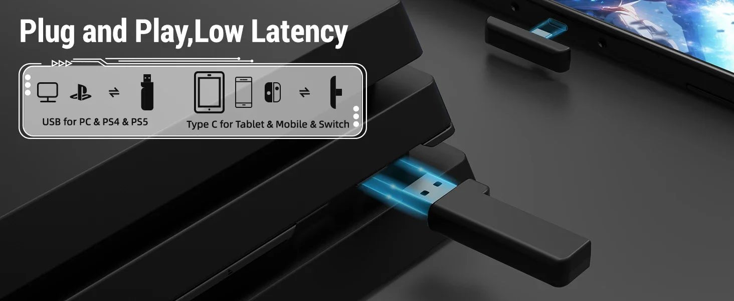 ATTACK SHARK L80PRO Wireless Gaming Headset 2.4G/BT/Wired Ultra-Light 40mm Drivers Low Latency Headphone for PC PS5 Switch Xbox - Tara's Tiny Treasures