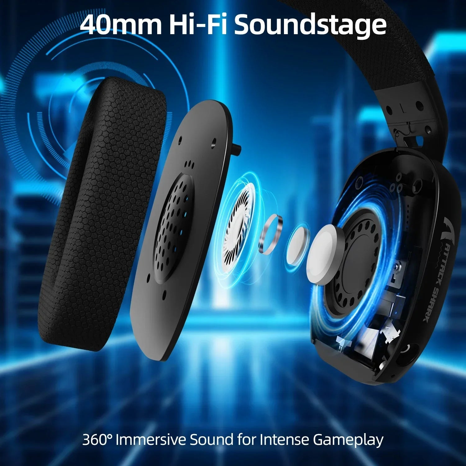 ATTACK SHARK L80PRO Wireless Gaming Headset 2.4G/BT/Wired Ultra-Light 40mm Drivers Low Latency Headphone for PC PS5 Switch Xbox - Tara's Tiny Treasures