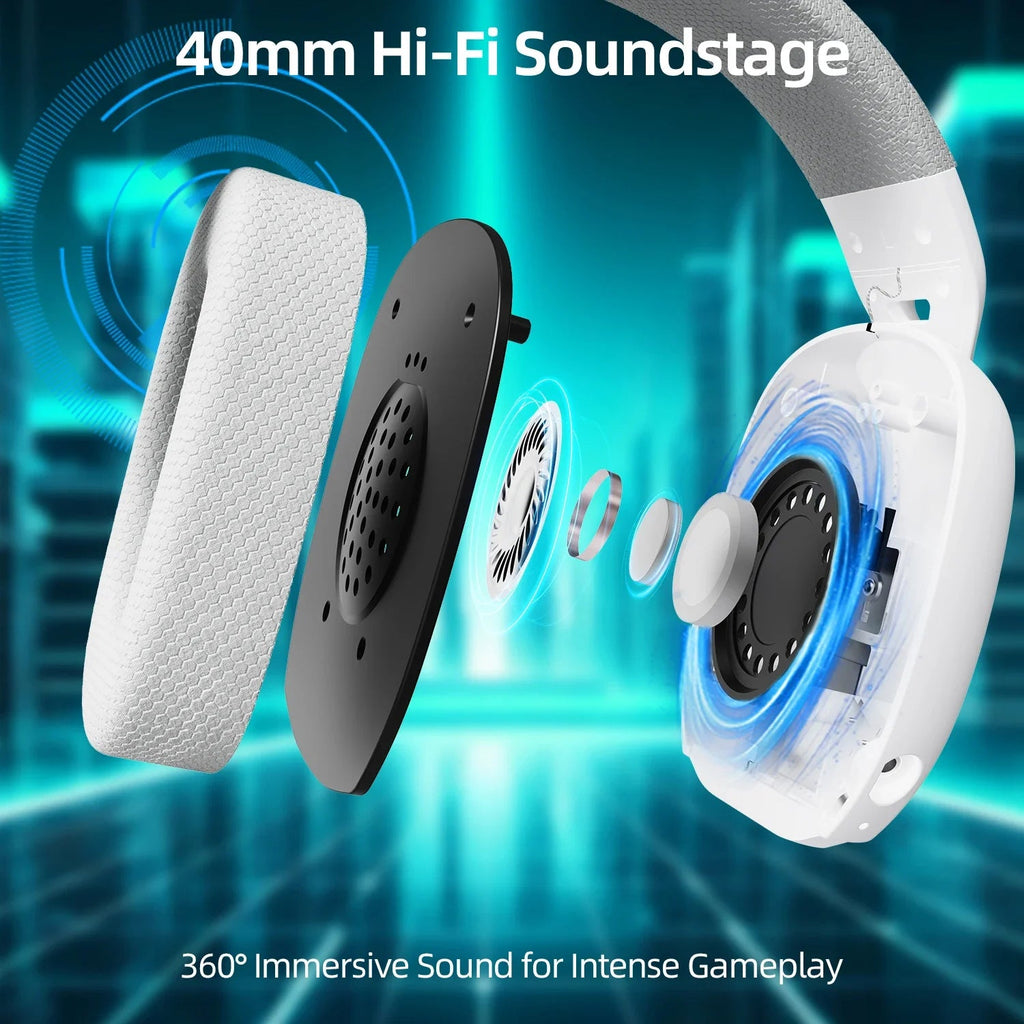ATTACK SHARK L80PRO Wireless Gaming Headset 2.4G/BT/Wired Ultra-Light 40mm Drivers Low Latency Headphone for PC PS5 Switch Xbox - Tara's Tiny Treasures
