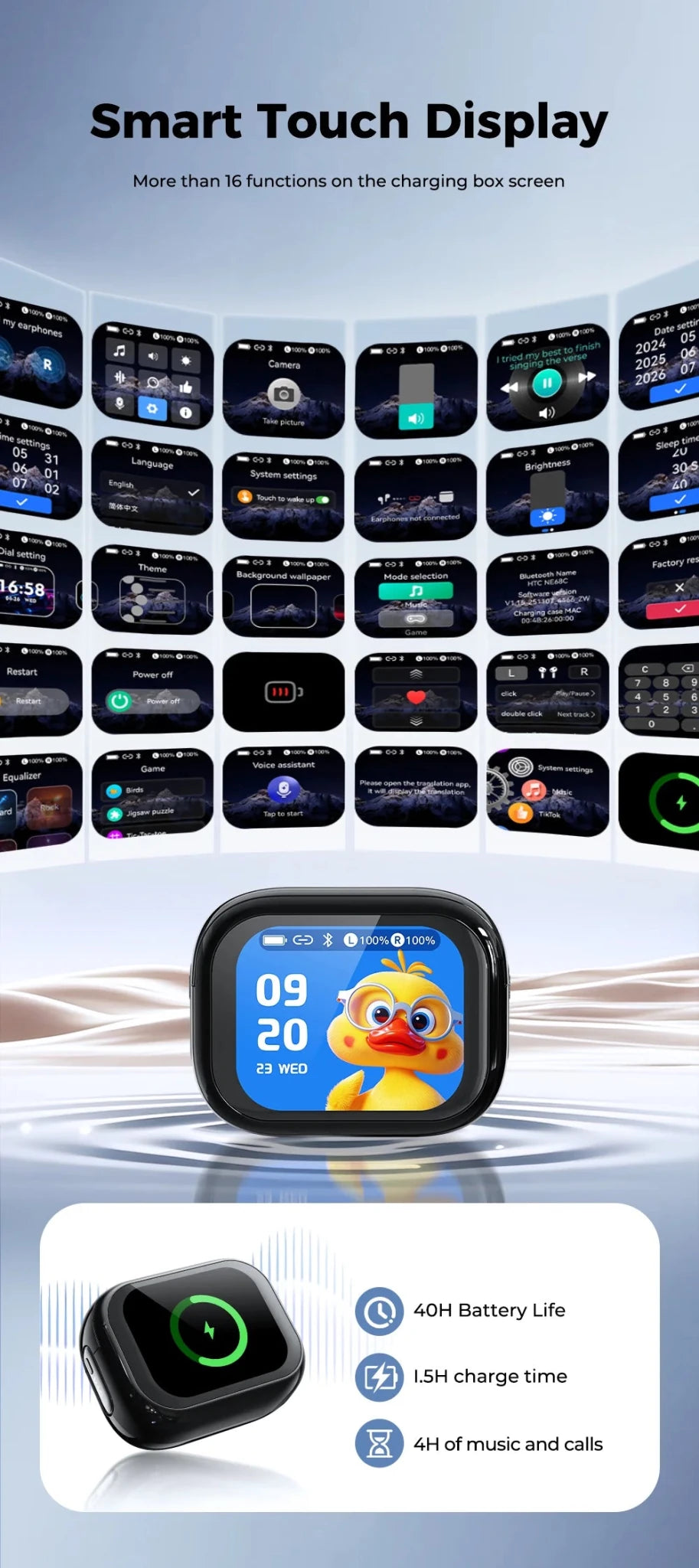 Auriculares Traductor DeIdioma 2026 HTC NE68 AI Translation Earbuds Bluetooth 6.0 Low Latency Gaming IPX4 Sports Touch Control - Tara's Tiny Treasures