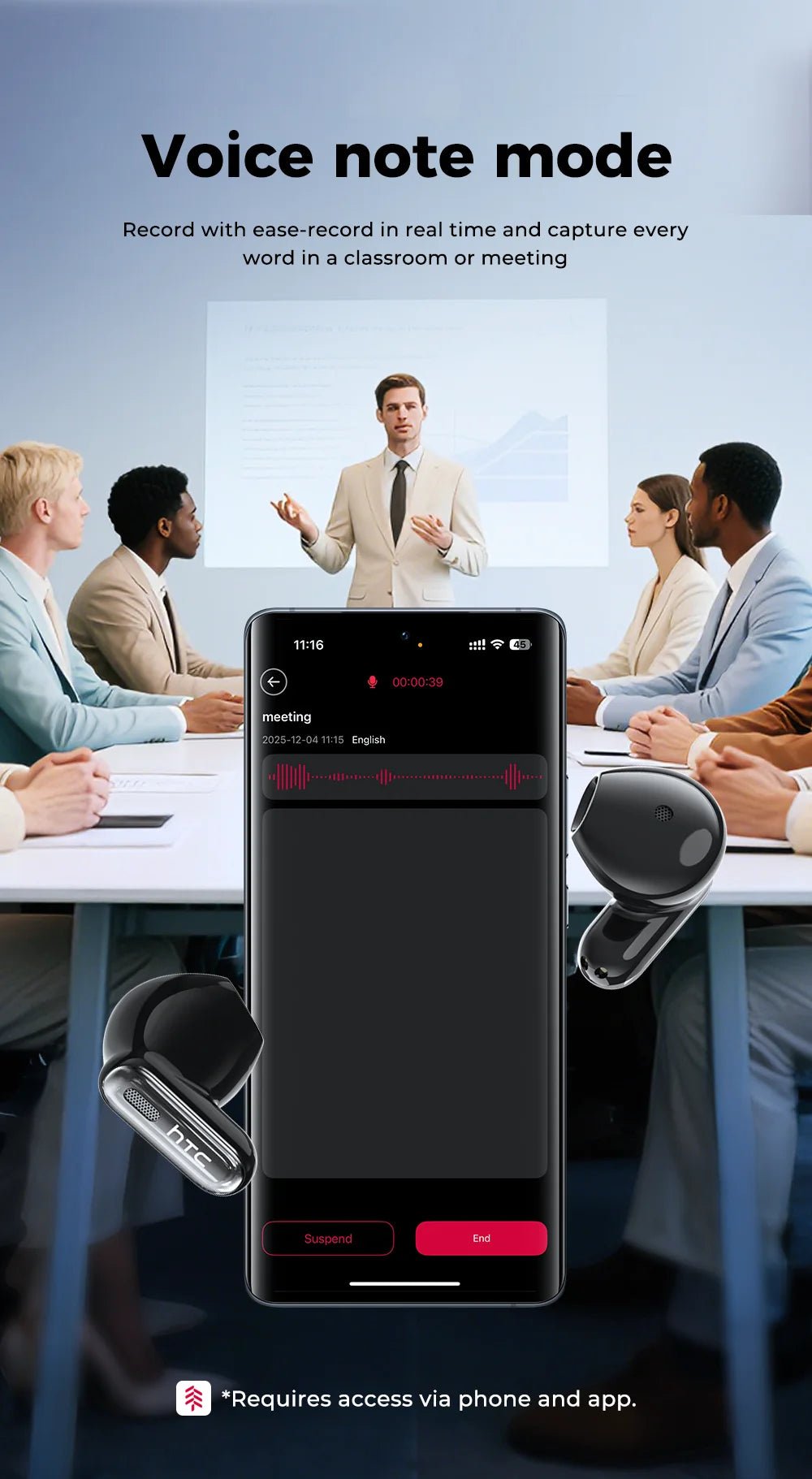Auriculares Traductor DeIdioma 2026 HTC NE68 AI Translation Earbuds Bluetooth 6.0 Low Latency Gaming IPX4 Sports Touch Control - Tara's Tiny Treasures